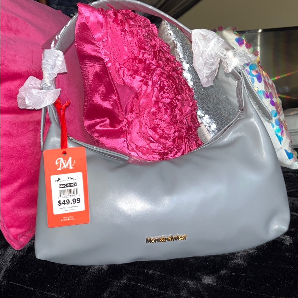 Montana West Silver and Pink Women's Shoulder Bag
